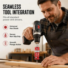 Semi-Auto Countersink Drill Bits Set, HSS Bearing Stopper Anti-Scratch, 82 Cutters for Clean Countersinks in Furniture