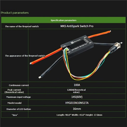 Makerbase MKS AntiSpark  Pro Aluminum Base Anti-Spark  High Voltage and High Current Compatible with VESC 2