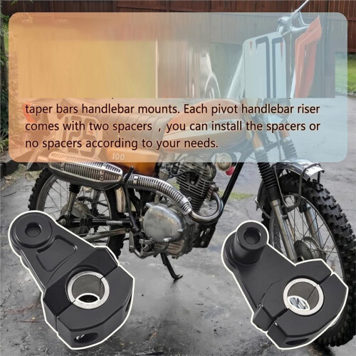 1 Par de Elevadores de Altura de 2 Polegadas para Guidão Pivotante para Guidão de 7/8'' e 1-1/8'' - Compatível com Abraçadeira de Mesa de 7/8''