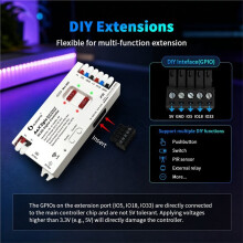 GLEDOPTO AeX2gis WLED Digital LED Controller Dual-Channel Relay Fuse 16M Colors 200+ Effects DC5-24V 2.4G RF
