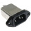 AC 250V 10A IEC 320 C14 Male Plug 3 Pins Black PCB Panel Power Socket Connector EMI Filter 4