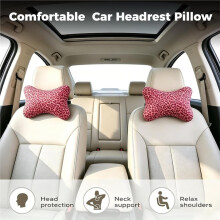 2-Pack Car Headrest Pillow, Soft Auto Neck Support Cushion for Pressure Relief, Car Interior Accessories