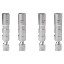 4 Pezzi 14mm 16mm Chiave Magnetica per La Rimozione Della Candela Manicotto Chiave 3/8 Pollici 12 Punte Girevole Candela Chiave Presa Kit S