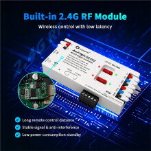 GLEDOPTO AeX2gis WLED Digital LED Controller Dual-Channel Relay Fuse 16M Colors 200+ Effects DC5-24V 2.4G RF