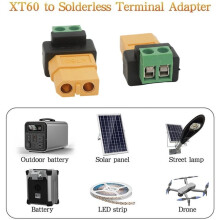 10pcs XT60 to 2 Pin Terminal Connector XT60 Male/Famale to 2-Pin Converter for FPV Balance Charger Panel Power Extension