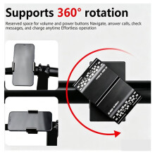 Bike Phone Mount, 360 Rotation Aluminum Alloy Bicycle Motorcycle Stand, Waterproof Anti-Slip Shockproof Handlebar