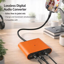 24-Bit/192-KHz-Stereo-Audioaufnahme-Live-Übertragungsadapter mit 3,5-mm-Live-Dock-Schnittstelle für Smartphone-Live-Stream-Soundkarten