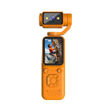 4K Handheld Pocket Action Camera 180 Rotate Lens Face Tracking Gimbal Camera Vlog Video Recorder Camera Orange