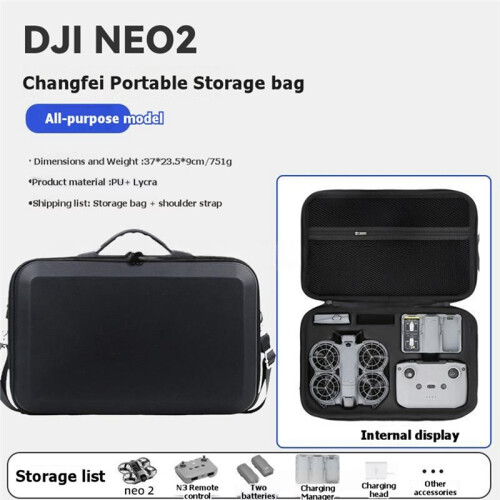 Shoulder Bag for  Neo 2 Fly More Combo PU Drone Shockproof Protective Case Portable Storage Handbag A 2