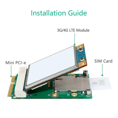 Adattatore  PCI-e per Computer con Slot per Scheda SIM per 3G/4G, WWAN LTE, Scheda GPS con Supporto per SIM Autoelastico. 2