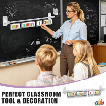 Magnetischer Klappkalender für Klassenzimmer, Pinnwand-Dekoration, Jahreskarten 2026-2030, für Klassenzimmer, Whiteboard