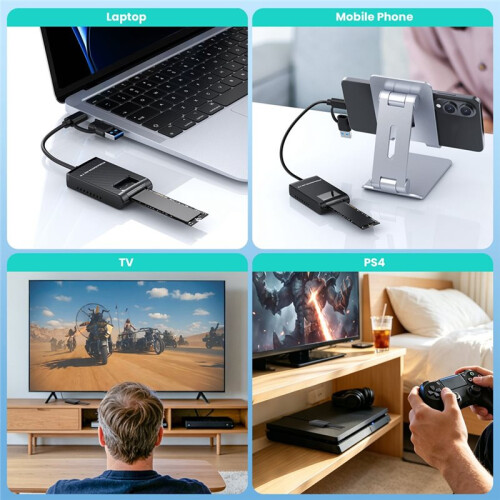 Kabel M2 Easy Drive Adapter M.2 SSD Kabel Easy-Drive NVME/ Dual-Protocol M.2 ToType-C+USB3.0 Adapter SSD 10 Gb/S 2