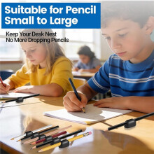 Confezione da 20 Clip Adesive In Silicone per Penne, Portapenne Flessibile per Scrivania, Passante per Penna per Quaderno per Aula e Scuola