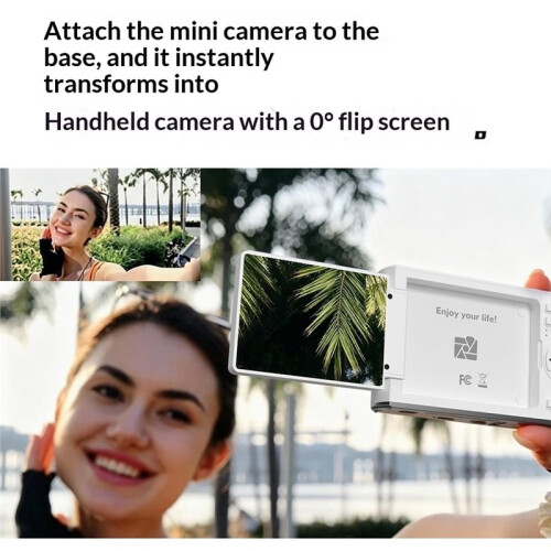 Câmera Digital Destacável de 13 MP com  de 18x, Tela Flip de 2,7 Polegadas, Foco Automático, Ideal para Vlogs, Esportes e Uso no Pulso B 2