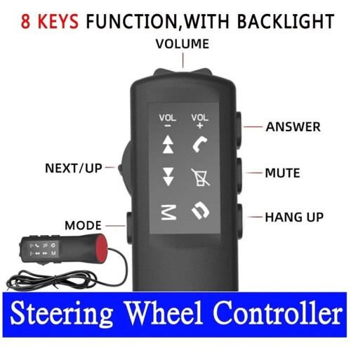 Car Steering Wheel Button Control Universal Navigation Android Radio Wired 8 Keys Multi-Functional SWC Remote Controller 1