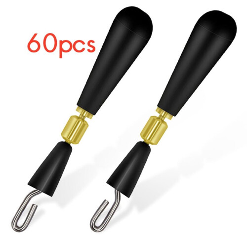 Pacote com 60 Conectores de Fixação Rápida para Boias de Pesca em Silicone com Cabeça de Cobre 1