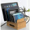 Supporto da Scrivania In Bambù,  Capacità, Dock Station Organizer per Tablet e Telefoni, Supporto In Legno 4