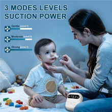 Electric Nasal Aspirator Baby Nose Cleaner with Music & Night Light Rechargeable Nose Booger Sucker for Infants Babies