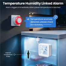 Tuya Home WiFi Temperature and Humidity Sensor Thermo-Hygro Meter with External Probe APP Remote Data View