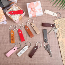 100 PCS Leather Keychains Blank Bulk PU Leather Keychain Blanks Bulk PU Leathers Engraving Keychains with Key Rings
