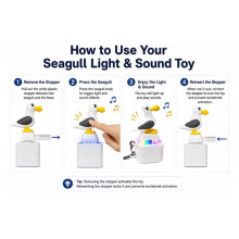 Lot de 12 Porte-Clés Mouettes Rechargeables, Jouets Anti-Stress avec Sons et Lumières LED Colorées, Gadget Mignon