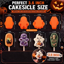 4 Verschiedene Halloween-Kuchenformen-Sets, Sarg-, Geister- und Mumienformen für Cake Pops, Leicht zu Lösender Kunststoff für Partys
