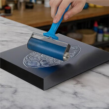2 Stuks Metalen Inktplaten met Bankhaak voor Blokdruk, 9 X 7 Inch, Linoleumdrukblokinkt voor Linoleumsnede