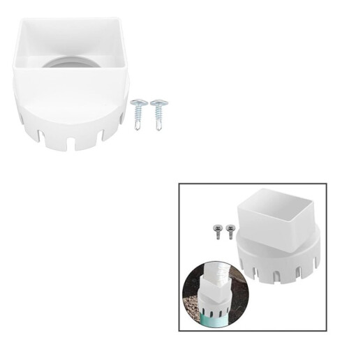 Adaptador de PVC para Calha de Chuva Externa para Tubo de Drenagem de 3x4 Polegadas, Conector Branco, Fácil Instalação 1