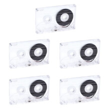 5-Delige Standaard Cassettespeler, Ideaal voor Spraak- en Muziekopnames, 90 Minuten Magneetband, Transparante Opbergdoos