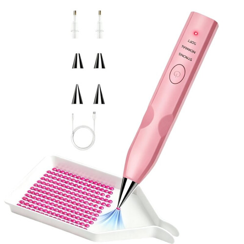 Electric  Kit, 3-Mode Adjustable Suction Rechargeable Vacuum Drill Pen with 4 Tips,Diamond Art Tool 1