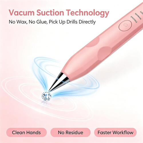 Electric  Kit, 3-Mode Adjustable Suction Rechargeable Vacuum Drill Pen with 4 Tips,Diamond Art Tool 2
