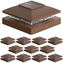 12Pack Solar Post Cap Light for 4x4 Outdoor Waterproof LED Deck Fence Light