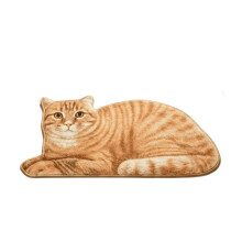 Lazy Cat Shaped Plush Bath Rug Quick Water Absorption Entrance Doormat Soft Bedroom Living Room Decor Anti Slip Floor B