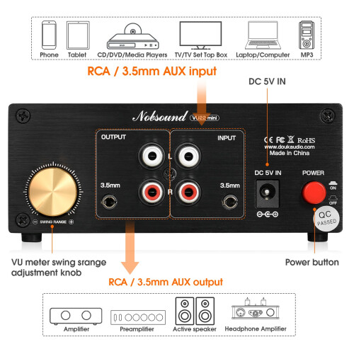 Nobsound Analog Stereo VU Meter Audio Level Display Sound Level Meter Visualiser 1