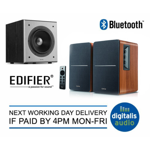 Edifier Edifier R1280DBs and T5 Subwoofer Active Speakers System Bluetooth PC/TV Maple 1