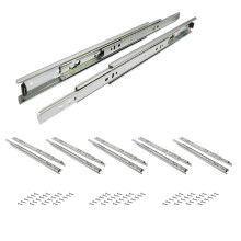 Schubladenschienen, 6 Paare, 400mm, voll ausziehbar, Edelstahl, für Küche und Bad