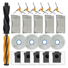 Pièces de Rechange pour X60 Max Ultra : 2 Brosses Rotatives, 4 Lingettes de Nettoyage, 5 Filtres HEPA, 5 Sacs, Kit de 6 Brosses Latérales