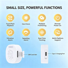 Localizador GPS Portátil Inteligente, Rastreador GPS Anti-Perda para Crianças e Idosos, Dispositivo de Posicionamento Pessoal com Longa Duração da