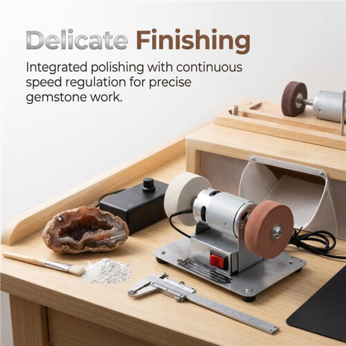 Electric Bench Grinder  Bench Grinder Small Polishing Machine Variable Rotation Regulation US Plug 1