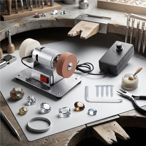 Electric Bench Grinder  Bench Grinder Small Polishing Machine Variable Rotation Regulation US Plug 2