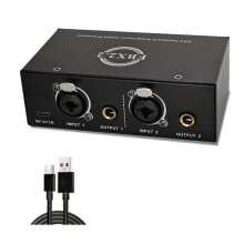 Dual Channel Audio Isolator,Audio Noise Filter Noise Suppressor Isolator Live Broadcast Mixer Only Cable