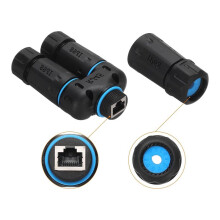 2 Sztuki Złącza RJ45 1 Wejście 2 Wyjścia RJ45 8P8C CAT6 IP68 Wodoodporne Złącze Kabla Gigabit Ethernet dla Cat5/Cat6/Cat7/Cat8