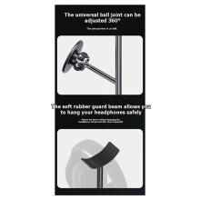 2-in-1 Magnetic Mount Headphone Stand - Curved Headset Holder for Desk Organization and Display