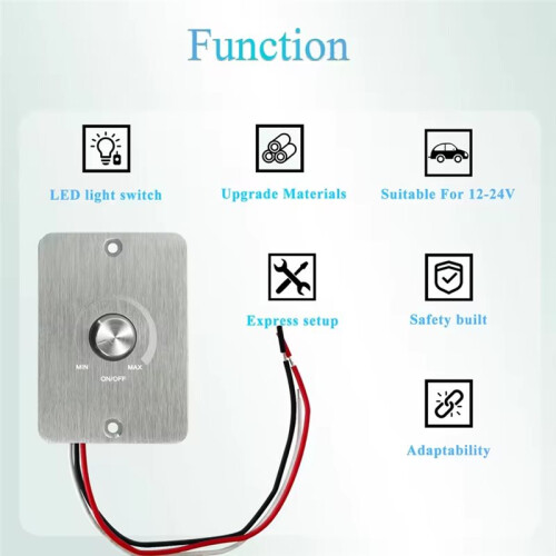 Interruttore Dimmer LED PWM High Side 12V-24V per , Barche e Roulotte - Installazione Rapida e Utilizzo Versatile 2