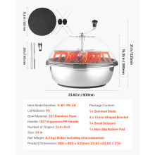 VEVOR Manueller Knospentrimmer 24inch Bowl, mit Edelstahlklingen für Hydrokulturpflanzen