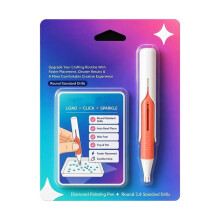 Automatic Diamond Art Bead Dispenser Pen, for 2.8mm Round Diamonds, Durable, Wax-Free and Ergonomically Designed Orange