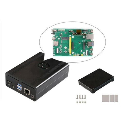 For Raspberry Pi CM5 SSD-POE(2242)Expansion Board+Case NVMe USB3.0 Gigabit Ethernet for Raspberry Pi Compute Module 5