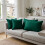 Imperial Rooms (Emerald Green) 4pc Dyed Cushion Covers & Pillowcases Set | 100% Microfiber Pillow Protector Set 1