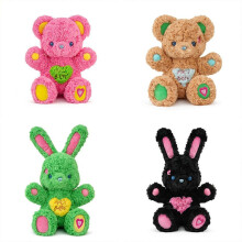 (Rose Red, 40cm) Huggy Baby Bubblegum Series Bear Pillow Couch Cushion Plush Toy Pink Bunny Stuffed Animal Doll Sleeping