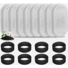 Filtres pour fontaine Ă eau pour chats, lot de 8 filtres de rechange pour fontaine Ă eau en acier inoxydable pour animaux de compagnie, comp